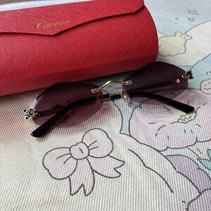 Cartier Purple Sunglasses with Black Temples